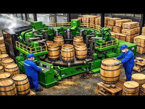 Inside an Industrial Timber Factory How Oak Wood Becomes Wine Barrels & Matchsticks (Full Process)