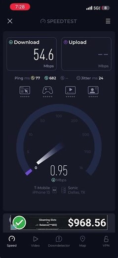 T-Mobile Speedtest on 5GUC (densely populated area)