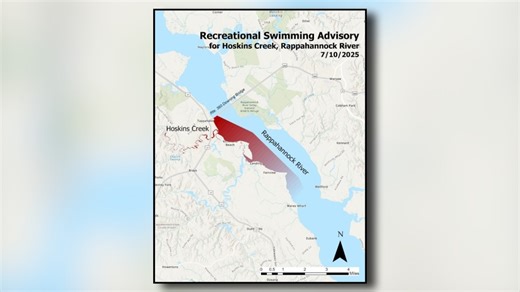 Lightning strike causes 400,000 gallons of sewage to enter Essex creek, Rappahannock River