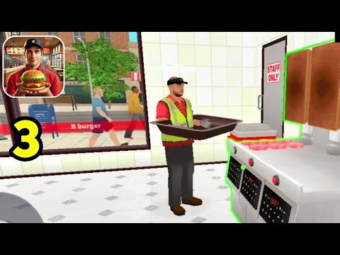 Burger 🍔 Simulator!. Part 3. Got Hire Restocker (iOS, Android) #burgersimulator