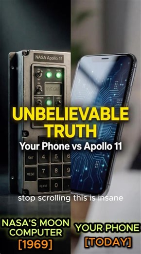 Apollo Moon Computer vs Modern Smartphone #ai #smartphone #future #movie #appolo #shorts #science