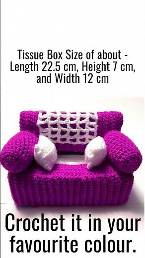 How to Crochet a Couch Tissue Box Cover