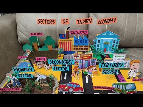 How to Make 3D Model on Sectors of Indian Economy for school Exhibition/Model on three sectors