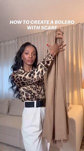 How to create a bolero with a scarf Credit: CLAUDIA Moreira #reelsviralシ #reelsfyp #over30fashion #over40style #over50andfabulous #fashionstyle #workoutfit #over40style #fashionhacks #autumn #winter #fall2024 #reelsfyp #holidayseason #holidayoutfit | How To Wear What
