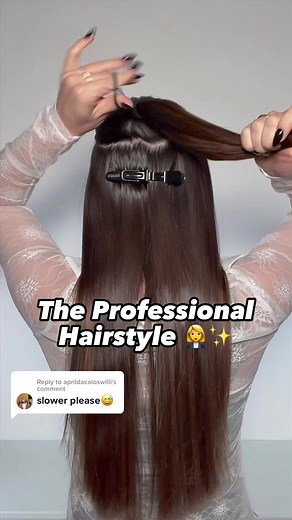 Perfect hairstyle for any meeting 🔥 #cutehairstyles #professional #office #hairtutorials #slower #reels | Audrey Victoria