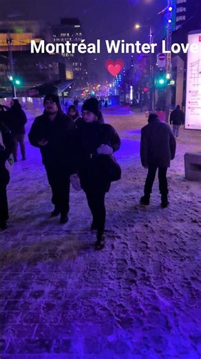 Montreal at Night is INSANE in Winter! ❄️🇨🇦 | 4K Downtown Walk #shorts