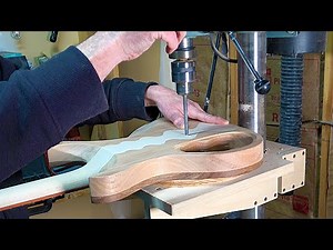 Building A Neck Through Guitar Part 17 Drilling String Through Holes
