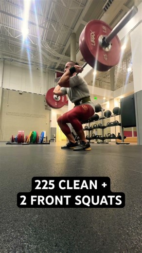 225 clean + 2 front squats #rebuilding #frontsquat #cleanandjerk
