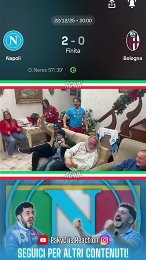 REACTION gol Neres | Napoli - Bologna 2-0 #napoli #bologna #napolibologna #neres #supercoppa #perte