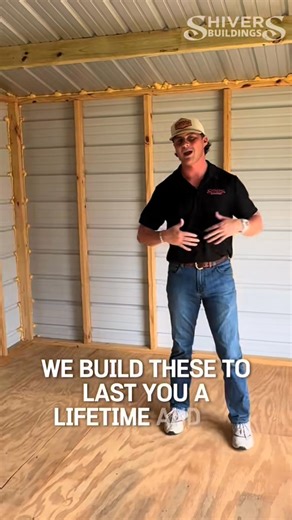 12x16 Storage Shed — the perfect fit for your 4-wheeler, golf cart, or side-by-side! ✨ Add an installed ramp kit and make loading in and out effortless. 💰 Starting at less than $5,400 tax! ⚠️ We currently only service Mississippi & surrounding states. 📞 Call us today at 662-571-2430 to get started! | Shivers Buildings