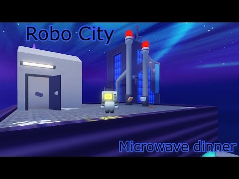 Exploring the robo city in Microwave dinner and robbing a bank | Microwave dinner roblox