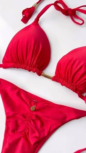 Bold. Red. Brazilian. This red triangle bikini is live now at www.brazilbikini.us