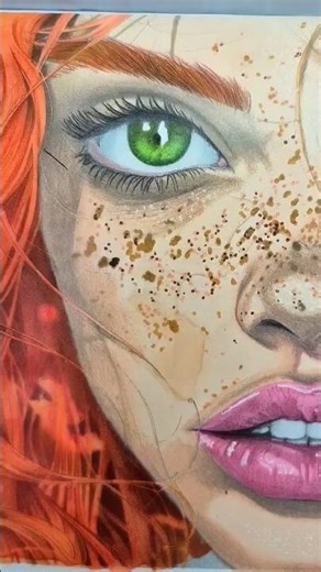 Satisfying Art Process: Red Hair & Freckles Drawing | Speed Art