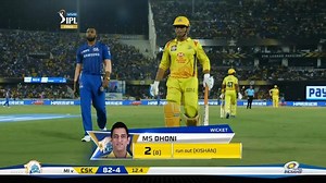 Final: MI vs CSK – MS Dhoni Wicket