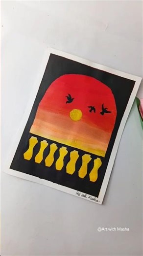Window Sunset View painting 🎨🌅#viral #art #shorts