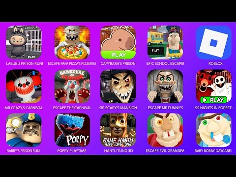 CAPYBARA'S PRISON RUN!, EPIC SCHOOL ESCAPE!, LABUBU PRISON, ESCAPE PAPA PIZZA’S PIZZERIA, ROBLOX...