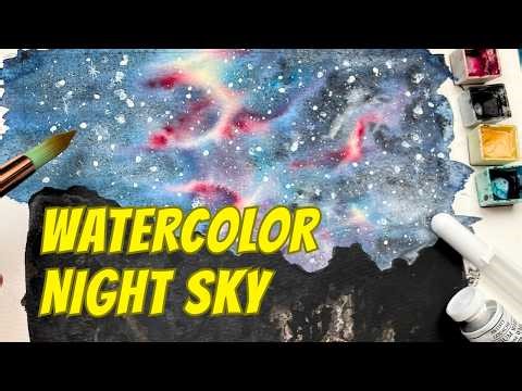 Watercolor GALAXY Tutorial | Paint the Milky Way Night Sky Step by Step