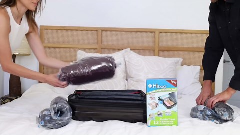 12 Compression Bags for Travel Essentials, Vacuum Packing Space Saver Bags for Cruise Accessories (12-Travel)