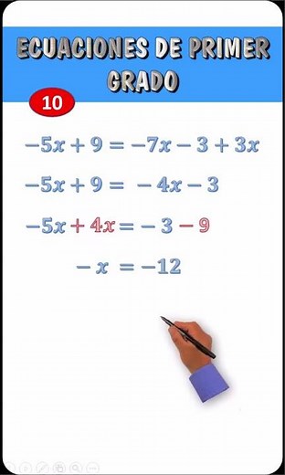 First-degree equations with one variable | Linear equations | Solved exercises 10