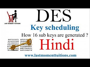 DES (Data encryption standard ) key Generation in Hindi |Cryptography and Network Security Lectures
