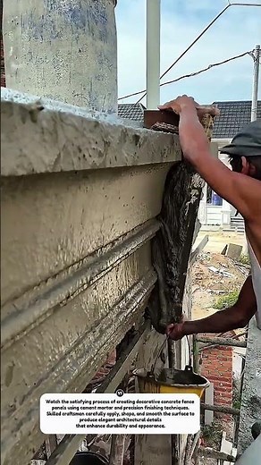 Amazing Decorative Fence Plastering Process | Skilled Masonry Craftsmanship