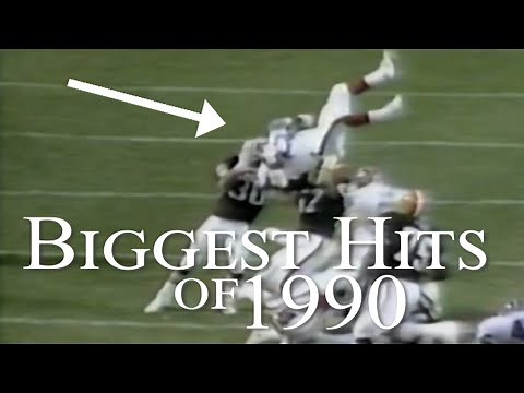 Biggest Hits of the 1990 NFL Season (Actual Broadcast Footage)