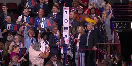 Iowa delegates cast votes for Harris at DNC