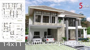 House Plans 14x11 with 5 Bedrooms