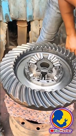 Heavy Duty Differential Ring & Pinion Gear Assembly | Crown Wheel Precision Fitting Process #Shorts