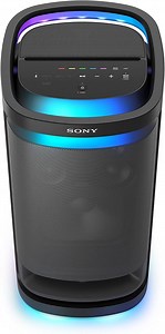 Sony SRS-XV900 - Kraftvoller Bluetooth Party Lautsprecher mit omnidirektionalem -Sound (Beleuchtung, für Indoor und Outdoor, 25h Akku, Karaokefunktion und Touch Panel - schwarz, SRSXV900B.CEL
