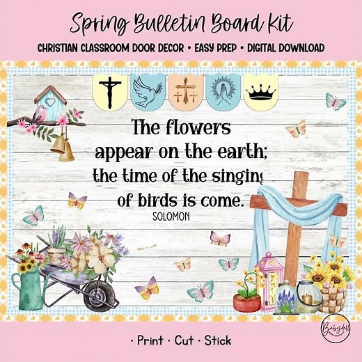 Christian Spring Bulletin Kit for March Door Decor