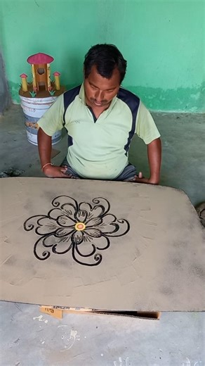 Rangoli kolam design with dots#rangoli #muggulu #easyrangoli