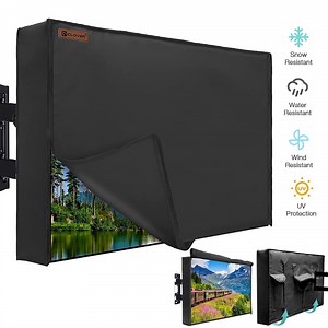 HOMEYA Outdoor TV Cover LED Flat Screen Television Protector Universal Weatherproof Waterproof Universal, Black, Fits 46" - 48"