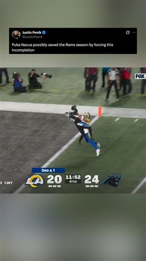 JM Football on Instagram: "Huge underrated play by Puka here that could be the difference in the game"