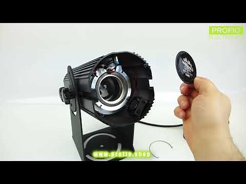 Gobo light projector for custom logo projection on building 100M-200W LED lamp (www.profio.shop)