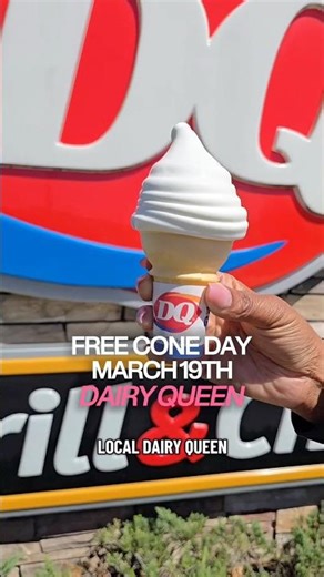 RUN! FREE ICE CREAM AT DAIRY QUEEN MARCH 19TH 🍦#shorts