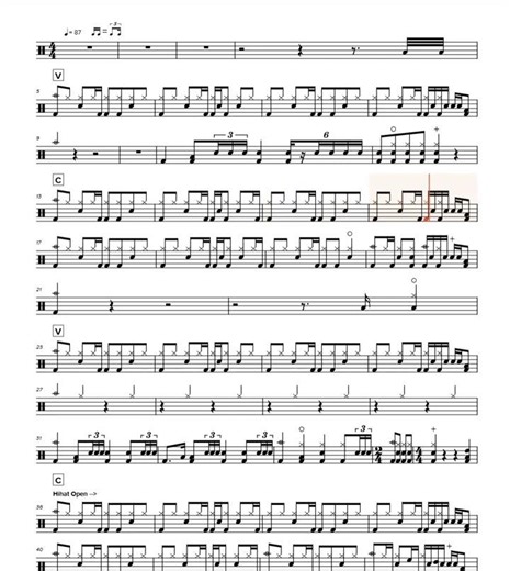 [Preview] 나타나 줘(appear)-SLAY (슬레이)(87) : 드럼악보drumsheetmusic,drumtab,ドラム譜,drumscore