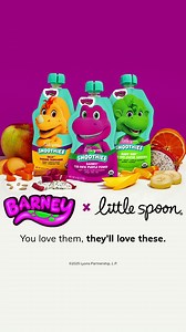 JUST DROPPED! Take a sip down memory lane with NEW Barney Smoothies! Full of the good stuff and bursting with love. | Little Spoon | Facebook