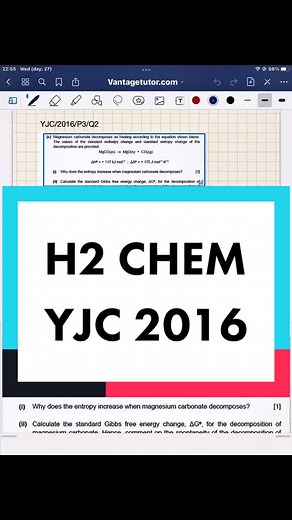 Energetics & Grp II - YJC 2016 P3 #jctok #edutok #learningisfun #funniesttutoralive #yijc #chemistry