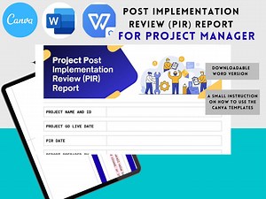 Project Post Implementation Review Report Template | Editable Word & Canva Format - Etsy