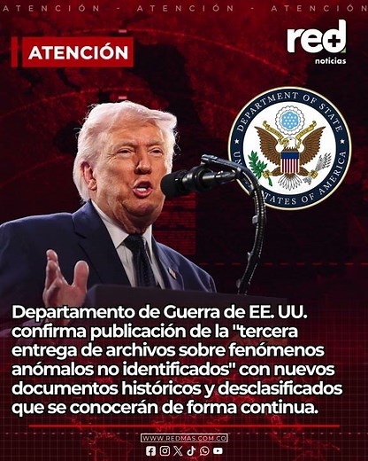 Departamento de Guerra de Estados Unidos confirma la tercera entrega de "archivos sobre OVNIS"