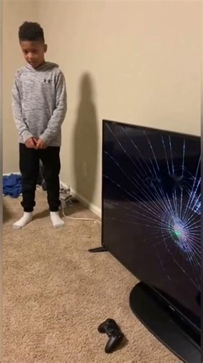 kid wrecks tv over fortnite #fyp #fypシ #fypシ゚viral