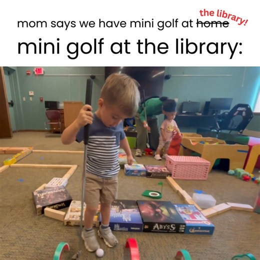 We're doing minigolf all day at the library today! | Derby Neck Library