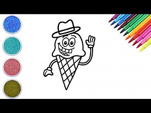 How to Draw a Cute Ice Cream Cartoon Step by Step | Easy Ice Cream Drawing for Kids