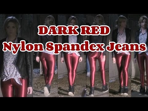 DARK RED Nylon Spandex Disco Pants Rock Jeans (AA Disco Pants)