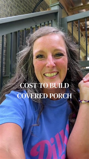 Here is what it cost to build my sisters 12ft x 16ft covered porch. #homeimprovements #homeprojects #outdoorprojects #patiocover