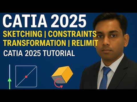 CATIA 2025 Tutorial | Sketching Tools, Constraints, Transformation & Relimitations Commands in Catia