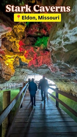 🪨 How beautiful is this cave? 🪨 We have done a lot of cave tours in Missouri and this is one of our favorite family-friendly tours. Stark Caverns first opened for tours 75 years ago. Located near Lake of the Ozarks, this adventure is great for all ages. 🪨 @starkcaverns has several tour options available with the daily hour tour the most popular. This tour is 85% handicap and stroller accessible. (There are two small sections with stairs to walk up and down, but there is a waiting area for tho