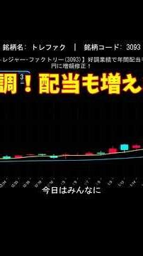 【トレジャー･ファクトリー(3093)】好調業績で年間配当を46円に増額修正！