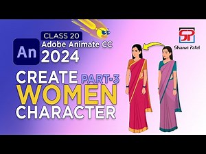 Adobe Animate CC 2024 Advance Level: Create Women Character | 2D Animation | 2D Cartoon | Part 3
